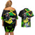 Jamaica Lightning Bolt Couples Matching Off Shoulder Short Dress and Hawaiian Shirt Proud of Jumieka Splash Style Black Color - Wonder Print Shop