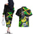 Jamaica Lightning Bolt Couples Matching Off The Shoulder Long Sleeve Dress and Hawaiian Shirt Proud of Jumieka Splash Style Black Color - Wonder Print Shop