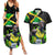 Jamaica Lightning Bolt Couples Matching Summer Maxi Dress and Hawaiian Shirt Proud of Jumieka Splash Style Black Color - Wonder Print Shop