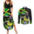 Jamaica Lightning Bolt Couples Matching Summer Maxi Dress and Long Sleeve Button Shirt Proud of Jumieka Splash Style Black Color - Wonder Print Shop