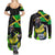 Jamaica Lightning Bolt Couples Matching Summer Maxi Dress and Long Sleeve Button Shirt Proud of Jumieka Splash Style Black Color - Wonder Print Shop