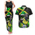 Jamaica Lightning Bolt Couples Matching Tank Maxi Dress and Hawaiian Shirt Proud of Jumieka Splash Style Black Color - Wonder Print Shop