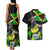 Jamaica Lightning Bolt Couples Matching Tank Maxi Dress and Hawaiian Shirt Proud of Jumieka Splash Style Black Color - Wonder Print Shop