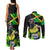 Jamaica Lightning Bolt Couples Matching Tank Maxi Dress and Long Sleeve Button Shirt Proud of Jumieka Splash Style Black Color - Wonder Print Shop