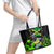 Jamaica Lightning Bolt Leather Tote Bag Proud of Jumieka Splash Style Black Color - Wonder Print Shop