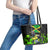 Jamaica Lightning Bolt Leather Tote Bag Proud of Jumieka Splash Style Black Color - Wonder Print Shop