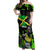 Jamaica Lightning Bolt Off Shoulder Maxi Dress Proud of Jumieka Splash Style Black Color