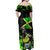 Jamaica Lightning Bolt Off Shoulder Maxi Dress Proud of Jumieka Splash Style Black Color