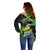 Jamaica Lightning Bolt Off Shoulder Sweater Proud of Jumieka Splash Style Black Color