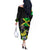 Jamaica Lightning Bolt Off The Shoulder Long Sleeve Dress Proud of Jumieka Splash Style Black Color