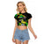 Jamaica Lightning Bolt Raglan Cropped T Shirt Proud of Jumieka Splash Style Black Color