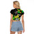 Jamaica Lightning Bolt Raglan Cropped T Shirt Proud of Jumieka Splash Style Black Color