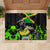 Jamaica Lightning Bolt Rubber Doormat Proud of Jumieka Splash Style Black Color