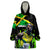 Jamaica Lightning Bolt Wearable Blanket Hoodie Proud of Jumieka Splash Style Black Color