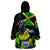 Jamaica Lightning Bolt Wearable Blanket Hoodie Proud of Jumieka Splash Style Black Color