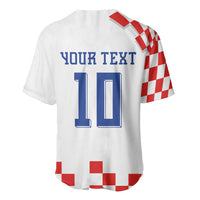 Custom Croatia National Football Baseball Jersey Dynamic Red Heritage Checkerboard Pattern