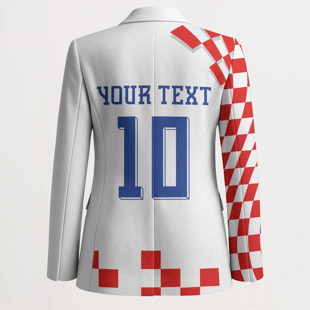 Custom Croatia National Football Blazer Dynamic Red Heritage Checkerboard Pattern