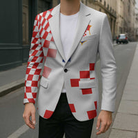 Custom Croatia National Football Blazer Dynamic Red Heritage Checkerboard Pattern