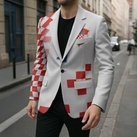 Custom Croatia National Football Blazer Dynamic Red Heritage Checkerboard Pattern