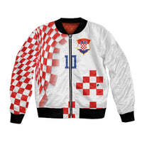 Custom Croatia National Football Bomber Jacket Dynamic Red Heritage Checkerboard Pattern