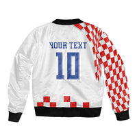 Custom Croatia National Football Bomber Jacket Dynamic Red Heritage Checkerboard Pattern