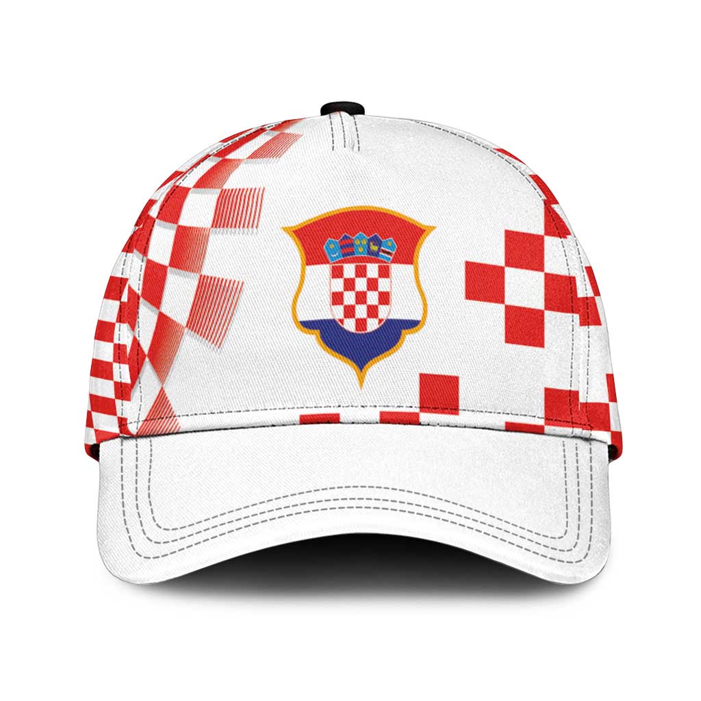 Croatia National Football Classic Cap Dynamic Red Checkerboard Pattern With Heritage National Crest