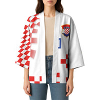 Custom Croatia National Football Kimono Dynamic Red Heritage Checkerboard Pattern