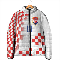 Custom Croatia National Football Padded Jacket Dynamic Red Heritage Checkerboard Pattern