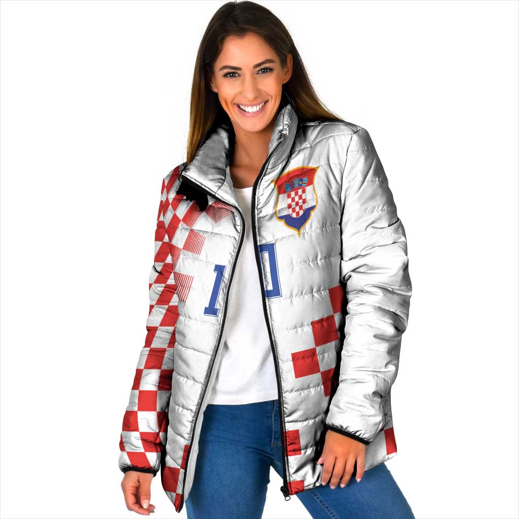 Custom Croatia National Football Padded Jacket Dynamic Red Heritage Checkerboard Pattern