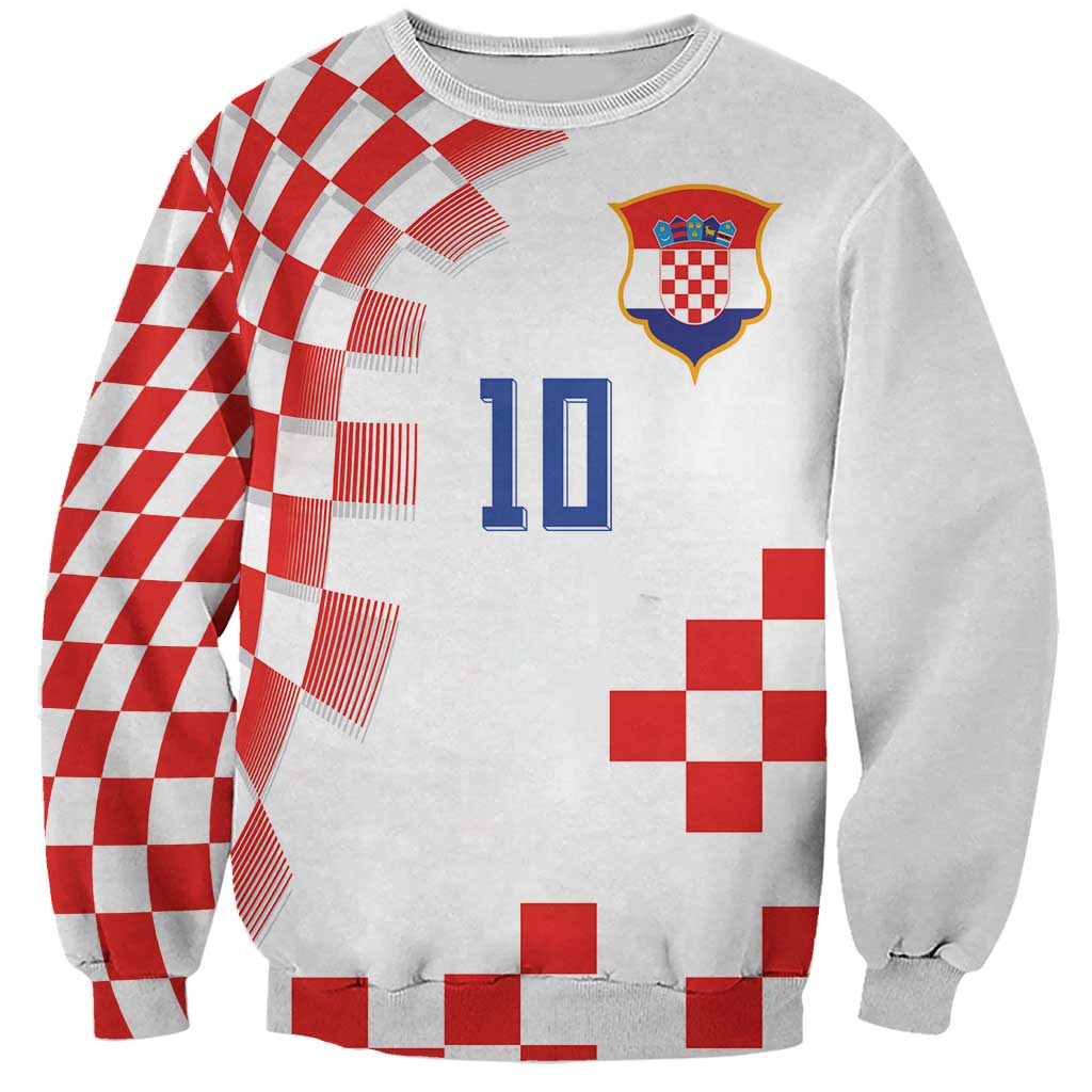 Custom Croatia National Football Sweatshirt Dynamic Red Heritage Checkerboard Pattern