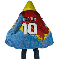 Custom DR Congo Leopards Football Cloak Abstract Leopard Pattern With National Colors And Crest