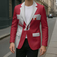 Custom Switzerland National Football Blazer Abstract Topographic Wave Pattern