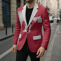 Custom Switzerland National Football Blazer Abstract Topographic Wave Pattern