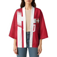 Custom Switzerland National Football Kimono Abstract Topographic Wave Pattern