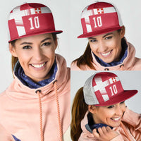 Custom Switzerland National Football Mesh Trucker Cap Abstract Topographic Wave Pattern