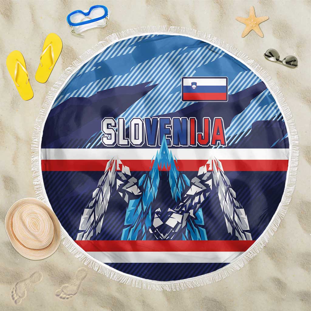 Slovenia Sport Fan Jersey Beach Blanket Broken Ice Style Patterns - Wonder Print Shop