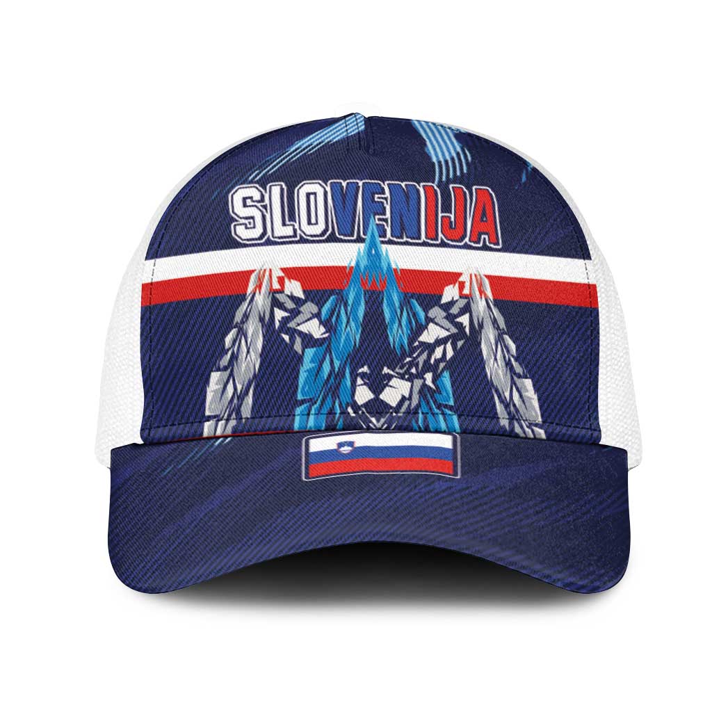 Slovenia Sport Fan Jersey Mesh Trucker Cap Broken Ice Style Patterns - Wonder Print Shop