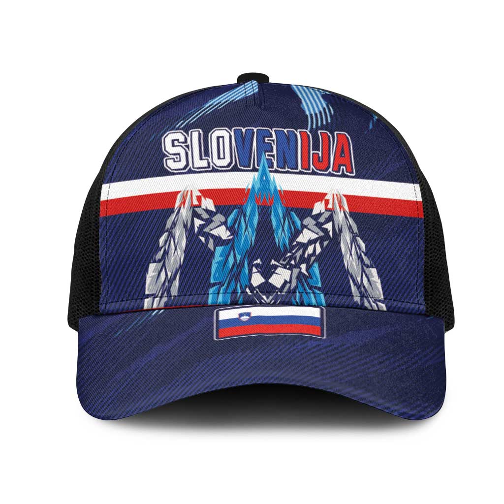 Slovenia Sport Fan Jersey Mesh Trucker Cap Broken Ice Style Patterns - Wonder Print Shop