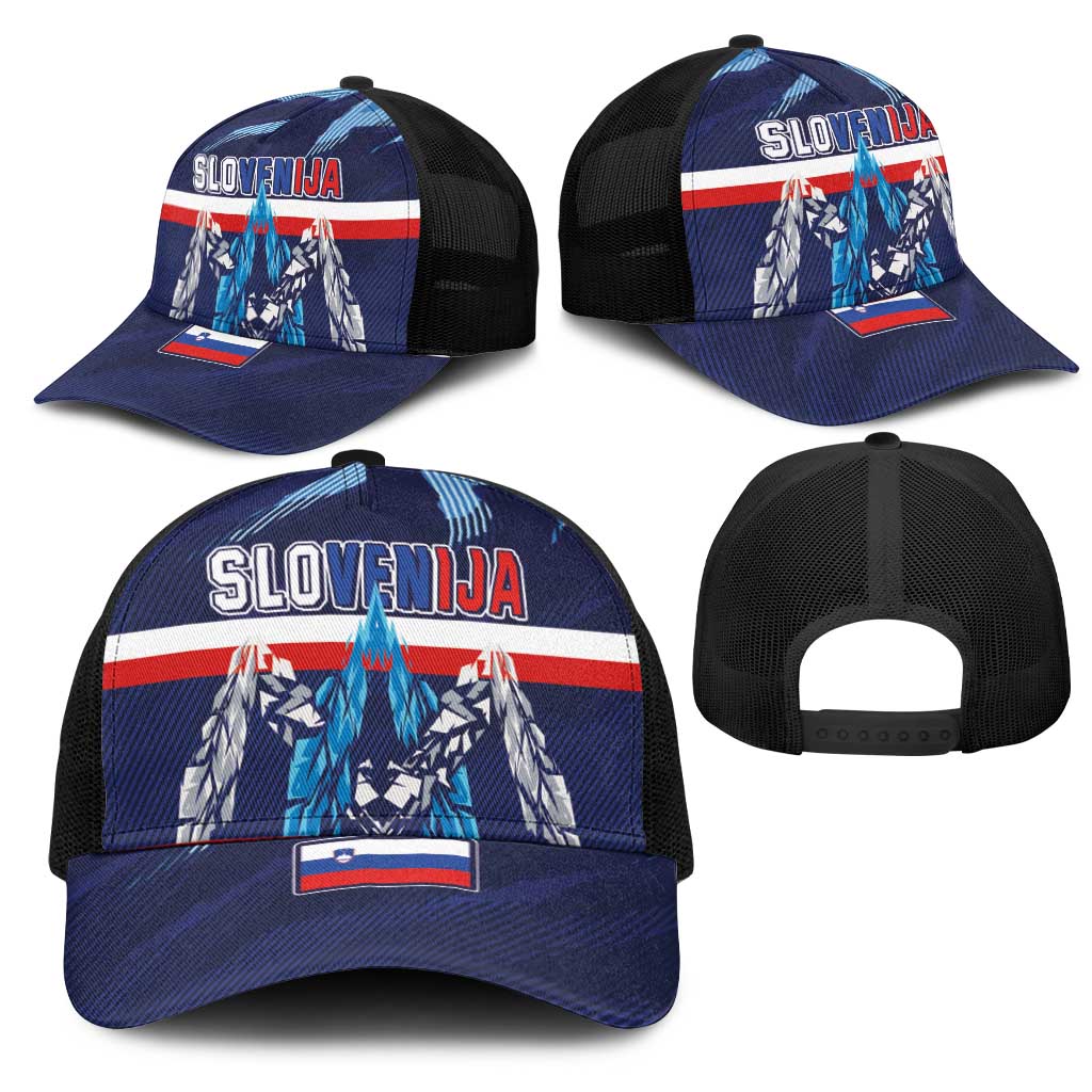 Slovenia Sport Fan Jersey Mesh Trucker Cap Broken Ice Style Patterns - Wonder Print Shop