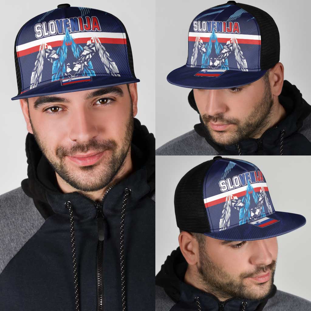 Slovenia Sport Fan Jersey Mesh Trucker Cap Broken Ice Style Patterns - Wonder Print Shop