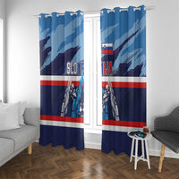 Slovenia Sport Fan Jersey Window Curtain Broken Ice Style Patterns - Wonder Print Shop