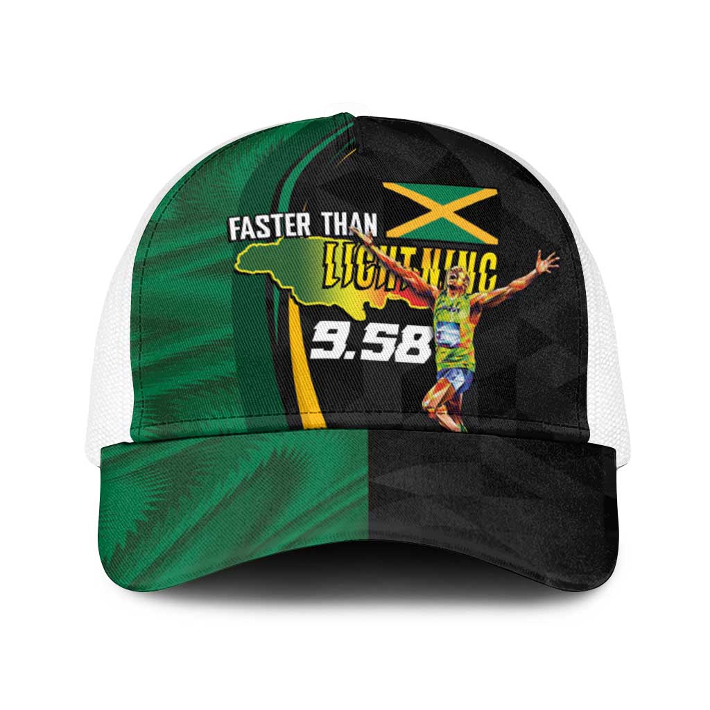 Jamaican Pride Baseball Net Cap 9.58 Seconds-Faster Than Lightning - Wonder Print Shop