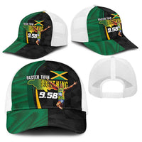 Jamaican Pride Baseball Net Cap 9.58 Seconds-Faster Than Lightning - Wonder Print Shop