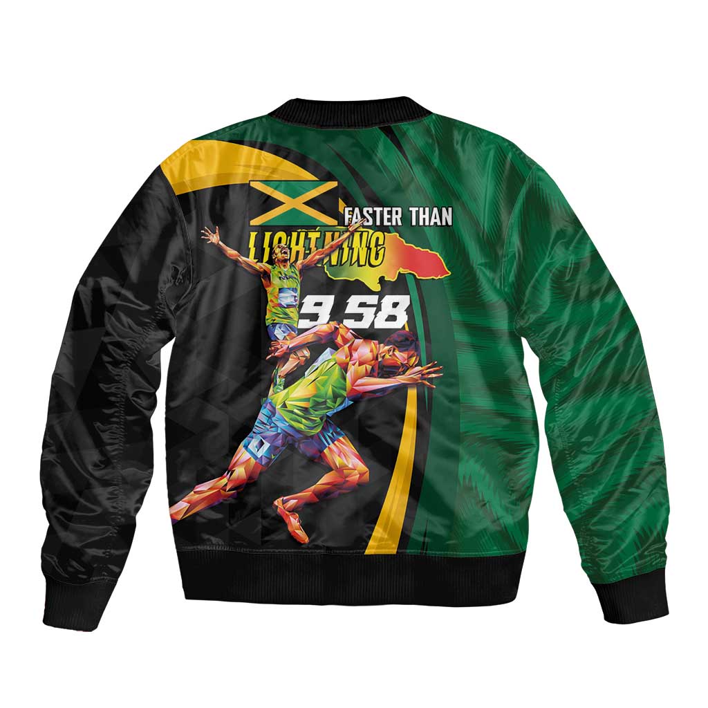 Jamaican Pride Bomber Jacket 9.58 Seconds-Faster Than Lightning - Wonder Print Shop