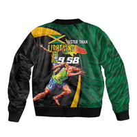 Jamaican Pride Bomber Jacket 9.58 Seconds-Faster Than Lightning - Wonder Print Shop