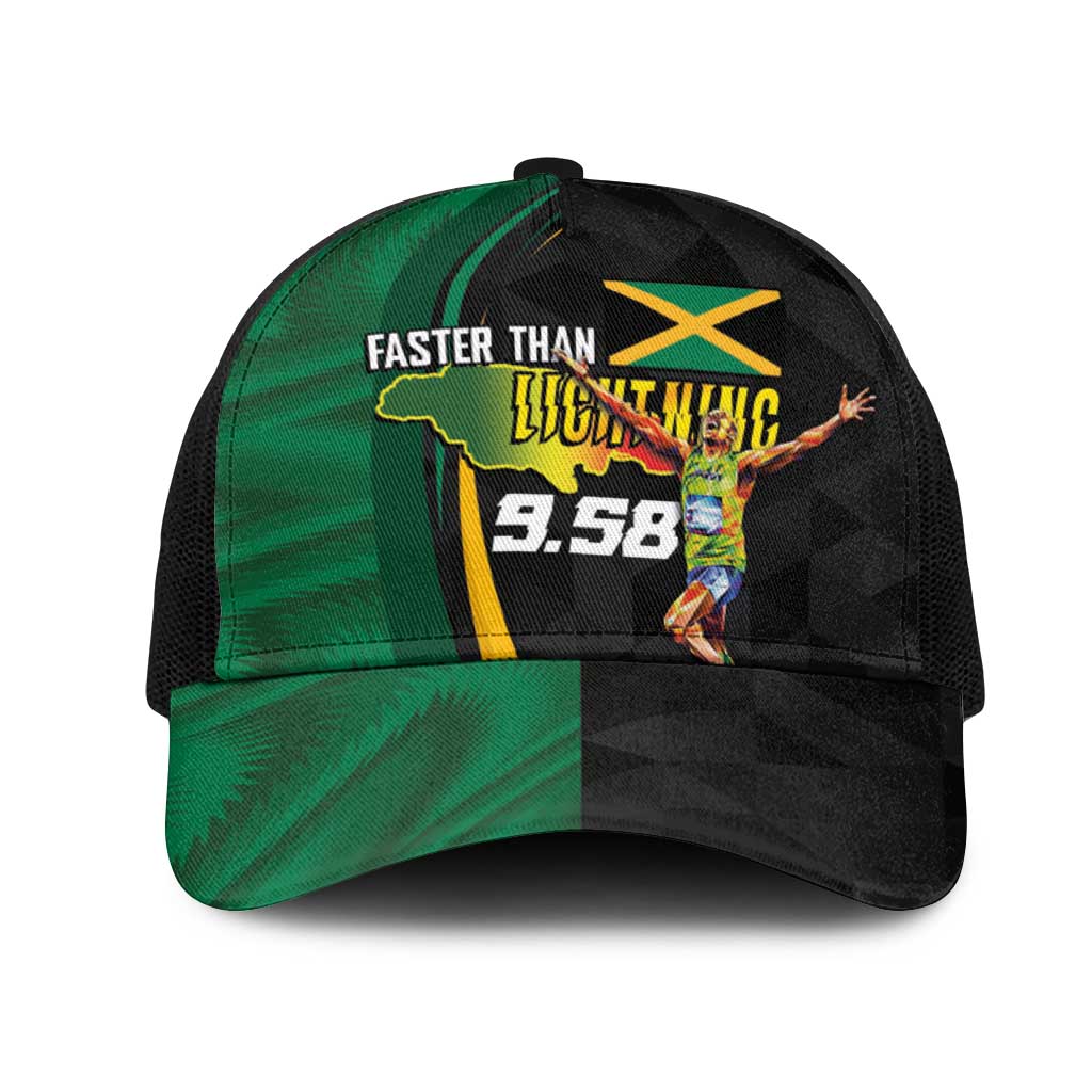Jamaican Pride Mesh Trucker Cap 9.58 Seconds-Faster Than Lightning - Wonder Print Shop