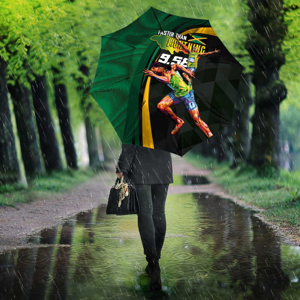 Jamaican Pride Umbrella 9.58 Seconds-Faster Than Lightning - Wonder Print Shop