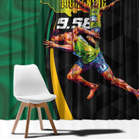 Jamaican Pride Window Curtain 9.58 Seconds-Faster Than Lightning - Wonder Print Shop
