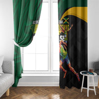 Jamaican Pride Window Curtain 9.58 Seconds-Faster Than Lightning - Wonder Print Shop