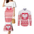 Polish Christmas Couples Matching Mermaid Dress and Long Sleeve Button Shirt - Poland Emblem and Lachy Sadeckie Pattern